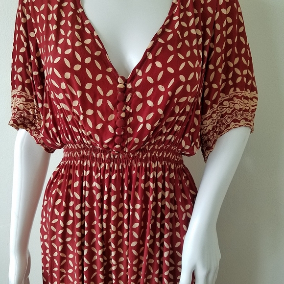 Natalie Martin Collection Silk Laurie Dress in Sand Dollar Rust Size Large - Picture 7 of 16